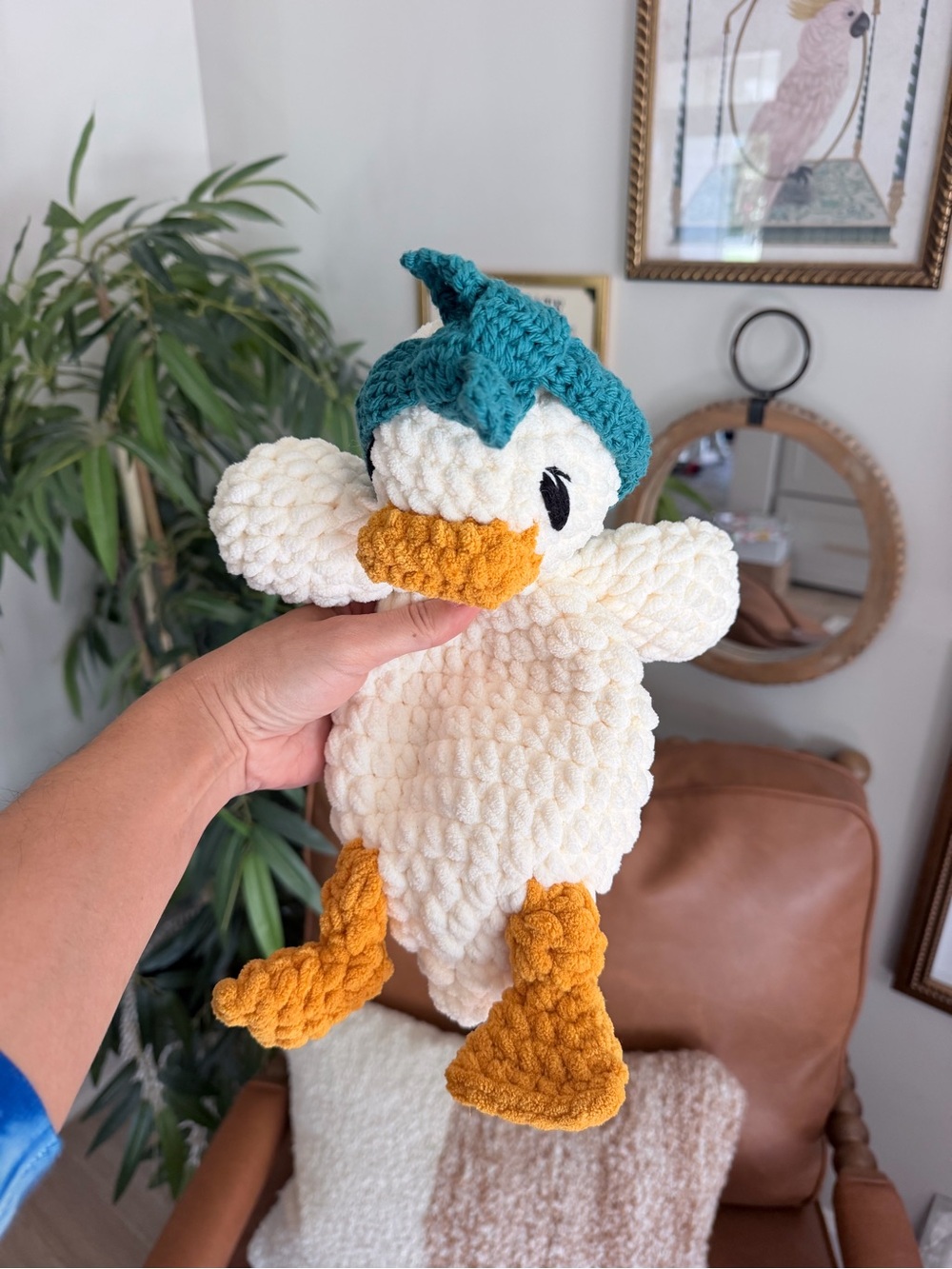 Like new crochet duck lovey